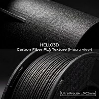 Filament PLA en fibre de carbone HELLO3D 1 kg, 1,75 mm +/- 0,02 mm, filament d'imprimante 3D renforcé en fibre de carbone, FDM professionnel