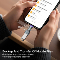 Adaptateur OTG 3 en 1 | Rotation à 180 degrés Convertisseur de charge et de transfert de données USB2.0 480M avec connecteur Micro USB et iOS et Type C