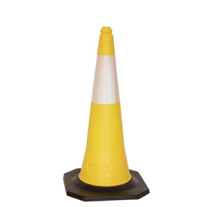 Cônes de signalisation réfléchissants personnalisés KEY LIGHT avec logo, base en PVC de 90 cm (280x280 mm) pour autoroutes et zones de construction - Product Image 3