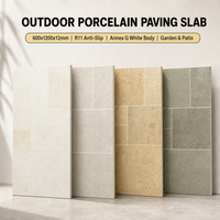 Dalles de pavage en porcelaine pour extérieur 600x1200mm 12mm 18mm R11 Antidérapantes 9 couleurs Aspect bois et pierre Carrelage pour jardin et terrasse