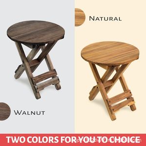 Solid Wood Folding <b>Stool</b> Round Portable Outdoor <b>Garden</b> Chair Adult Use S209 - Product Image 3