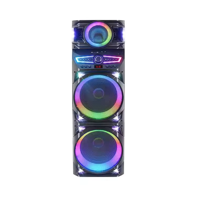 Karaoke Big Boombox Outdoor Dj Party Double 12"/15" Inch Portable Trolley Speaker Super Microphone System Sound Music Partybox