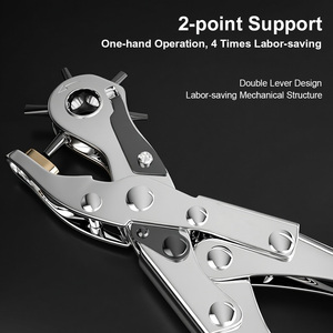 360 °   Pince à perforer rotative en cuir, acier 52, 6 tailles de trous, perforateur de ceintures pour artisanat DIY et bracelets de montre - Product Image 5