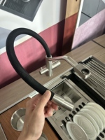 Robinet de cuisine de luxe filtrant, rotation à 360 degrés, extractible, à poser sur comptoir, avec cartouche céramique, finition chromée, pour évier familial et salle de bain d'hôtel