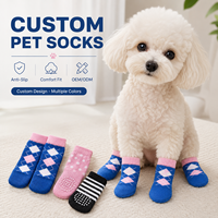 Chaussettes pour animaux de compagnie, chien, chat, chaudes, imperméables, antidérapantes, double couche, semelle en caoutchouc à points, douces, respirantes, pour la marche en intérieur, soin des pattes, chaussettes personnalisées