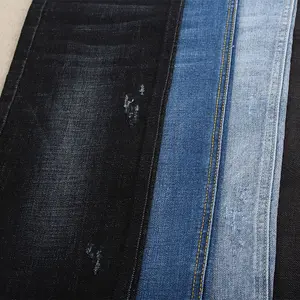 Hot Sell 11oz Heavy Weight Crosshatch Slub Japanese Selvedge Denim Spandex Fabric Woven YARN DYED TWILL Stretch Jeans Women
