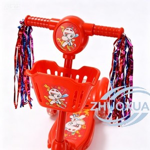 Trottinette pour enfants verte avec panier, trois roues, corps en plastique, pour jeux en plein air, 2-4 ans - Product Image 6