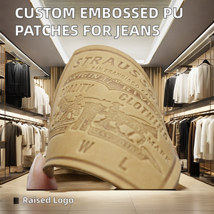 رقع جلد بولي يوريثان بسعر المصنع، بشعار مخصص محفور بالليزر أو منقوش لإصلاح الملابس والجينز والحقائب والقبعات - Product Image 4
