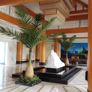 <span class=keywords><strong>Interior</strong></span> pequeño planta de plástico Medio ambiente Artificial de raíz gruesa botella de forma de palma de coco árbol - Product Image 2