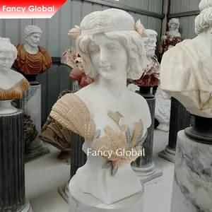 FANCY Custom Natural Stone Famous Marble Lady Head Bust Sculpture Statue