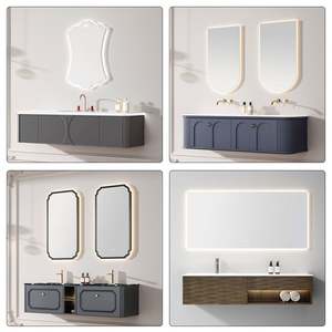 Meuble de salle de bain mural en contreplaqué d'usine de Foshan avec porte laquée, comptoir en marbre artificiel pour hôtel et villa - Product Image 5