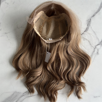 Perruque complète en dentelle de qualité supérieure, 100 % cheveux humains bruts, avec dessus en soie, perruques juives, perruque à dessus en dentelle, brun naturel, pour femmes souffrant de perte de cheveux