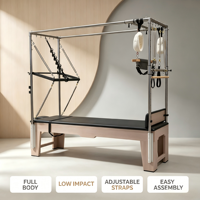 MJD M201C Cadillac Maple Wood Pilates Reformer, boîte en bois durable, usage domestique et commercial, yoga, fitness, musculation, santé, garantie 5 ans
