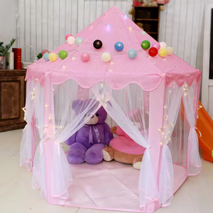 Tente de jeu hexagonale Kangna New Baby Princess Castle Pop-up avec lumière, en polyester, pour enfants, utilisation intérieure - Product Image 1