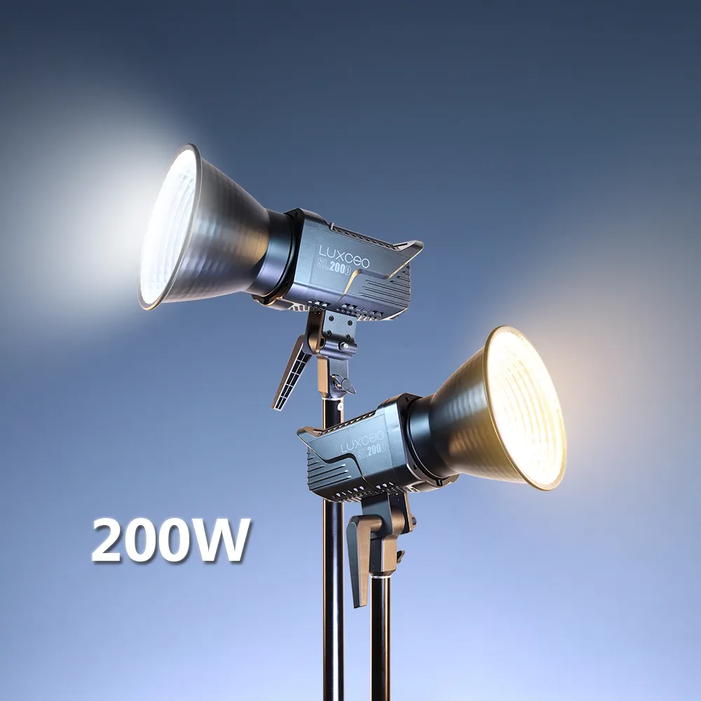 LUXCEO SL200D equipo de videografía profesional Bowens Mount Studio Video Film TV Bi-color LED Video Light para fotografía