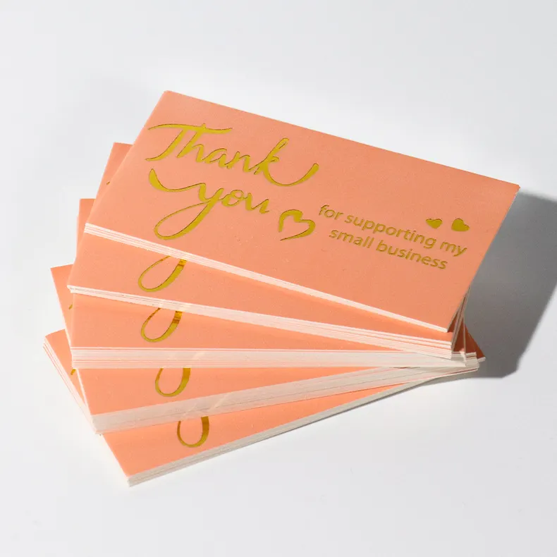 Özel renkli kağıt teşekkür ederim kart teşekkür ederim çıkartmalar ve küçük iş için kartları