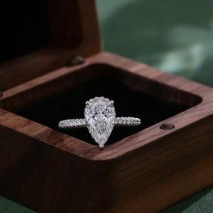 Anillo de Compromiso de Diamante Cultivado en Laboratorio de Oro Sólido Real de 14K de 2ct 3ct Personalizado con Certificado IGI, Anillo de Bodas con Diamante de Corte Pera - Product Image 4