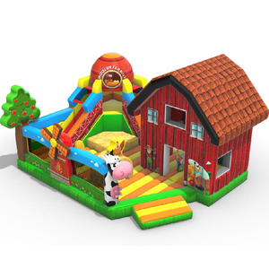 Parcours d'obstacles gonflable pour enfants, aire de jeux gonflable en forme de grange, champ de maïs, mini-basket gonflable pour enfants, exercice de saut et de rebond - Product Image 1