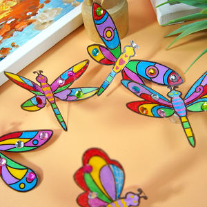 Kit de création de libellules attrape-soleil DIY pour enfants – Marqueurs acryliques pour <span class=keywords><strong>dessin</strong></span> et loisirs créatifs – Décoration de fenêtre et cadeaux - Product Image 5