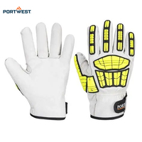 Gants de travail de sécurité anti-impact Portwest A745 ANSI/ISEA niveau de résistance à la coupure 6 EN388 déchirure 4 - Gants de travail en cuir de qualité supérieure résistants aux coupures et aux impacts