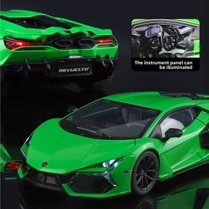 Modellino Auto Sportiva HMB Revuelto in Lega Pressofusa, Giocattolo per Bambini con Effetti Luminosi e Sonori, <span class=keywords><strong>Scala</strong></span> <span class=keywords><strong>1</strong></span>:<span class=keywords><strong>18</strong></span>, Funzionamento a Batteria - Product Image 2