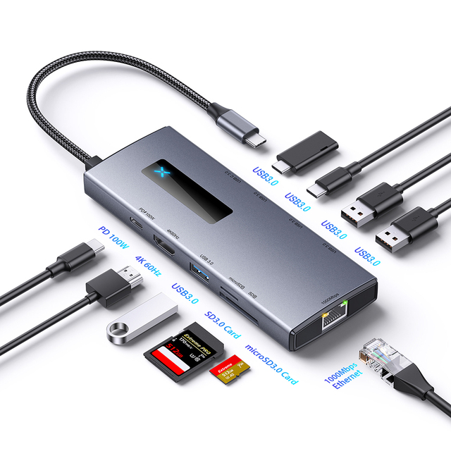 High Quality Portable 10 Port Usb Hub Docking Station Usb Hub and High Speed Multiport Usb Hubs Usb c Otg Hub for Laptop
