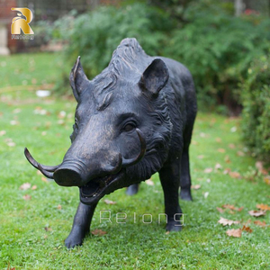 Décoration extérieure sculptée <span class=keywords><strong>à</strong></span> la main Sculpture animale en métal personnalisée Statue de <span class=keywords><strong>sanglier</strong></span> en bronze - Product Image 5