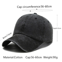 Gorra de béisbol unisex vintage de algodón lavado con logo personalizado al por mayor, gorra de camionero ajustable, gorra deportiva teñida y desgastada, gorra de papá en blanco.