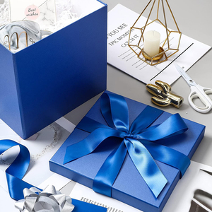 8239 scatole regalo medie pieghevoli in cartone blu reale di alta qualità con nastri per avvolgere i testimoni dello sposo <span class=keywords><strong>bomboniere</strong></span> - Product Image 6