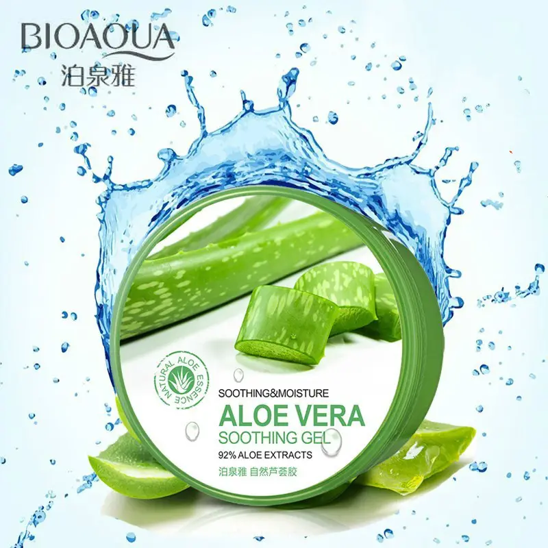 BIOAQUA doğal Aloe Vera pürüzsüz jel akne tedavisi yüz kremi nemlendirici nemli onarım için güneş ücretsiz kargo sonra