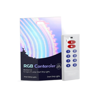 Controlador LED RGB con Control Remoto para hasta 25 Lámparas, Guirnaldas de Luces de Plástico, Tiras de Luces Inteligentes para Uso en Interiores, Fácil Instalación