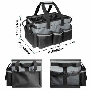 <b>Cleaning</b> <b>Caddy</b> Bag Wearable, Supplies Organizer With Handle, Shoulder Straps & Detachable Divide - Product Image 4