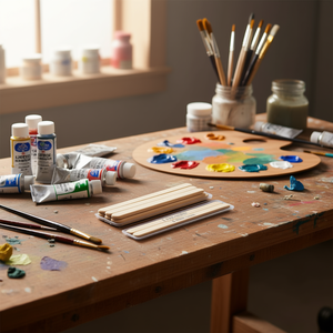 Il Bastoncino in Legno per Miscelare Vernici 3.5x25x300 mm, 6 Pezzi, Forniture per Artigianato - Product Image 3