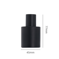 Flacon de parfum vide personnalisé avec logo personnalisé de 30ml 50ml 100ml Flacon vaporisateur de parfum en verre rond noir givré avec couvercle noir