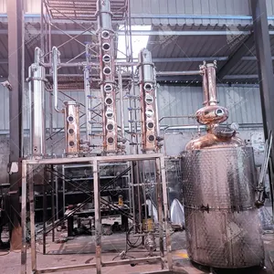 800 L Whiskey Distillery Equipment Copper Pot Spirits Distiller Alcohol Distillation Still