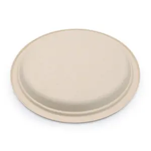 Customizable 10 Inches Greaseproof And Microwavable Eco Friendly Biodegradable Plate Bagasse Plate Disposable Paper Plates