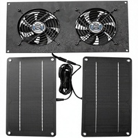 Kit de ventilateur double à montage au plafond en plastique alimenté par énergie solaire 10W avec support OEM pour petits poulaillers, serres et plus encore