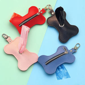 Bolsas de basura para mascotas de cuero Pu, bolsa para caca de perro, práctico dispensador de residuos en forma de hueso, novedoso organizador de residuos para mascotas, bolsa colgante, accesorios - Product Image 3