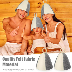 Gorro de Sauna de Fieltro de Lana Australiana con Logotipo Personalizado, Gorro de Sauna Absorbente con Bordado Personalizado para Baño de Vapor y Spa, Protección para el Cabello - Product Image 5