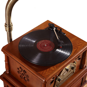 Phonographe Design Vintage 3 vitesses, platine pour disque vinyle, lecteur de plateau tournant de style nostalgique avec caisson de basses - Product Image 5