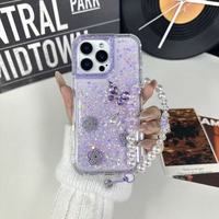 Étui de téléphone Victor Luxury Glitter Crystal Butterfly TPU PC 16 15 14 13 Pro Max Pearl antichoc résistant aux rayures transparent 2.0mm