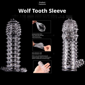Manchon de préservatif en silicone cristallin pour hommes, préservatif réaliste en silicone à pois, préservatif sexuel, sex toys en silicone, préservatif godemiché - Product Image 4