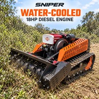 Tondeuse à fléaux télécommandée pour pentes de vergers, 1200 mm, moteur diesel commercial refroidi par eau