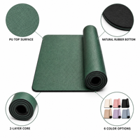 Tapis de yoga en caoutchouc naturel PU personnalisé de 5 mm, antidérapant, avec guide d'alignement, extra-épais, écologique, avec sangle de transport, pour usage domestique