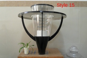 Lampadaire solaire LED d'extérieur 2700K blanc chaud IP66, corps en fer, abat-jour en verre, AC 220V, montage encastré, détecteur de mouvement - Product Image 5
