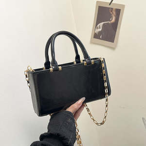 Sac à main carré en PU pour femme, très tendance, avec chaîne diagonale, portable, luxueux, mignon, sac bandoulière pour femme - Product Image 5