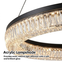Lustre LED en acrylique de haute qualité pour chambre à coucher, bureau, salle à manger, salon, hôtel, forme géométrique circulaire