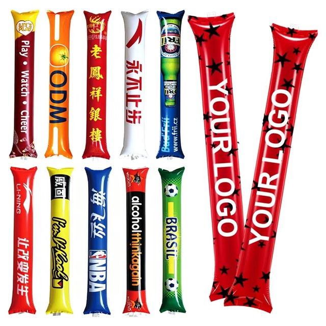 Custom Logo Inflatable Cheer Stick Thundersticks Refueling Props Promotional Party Sticks for Sports Events Political Rallies