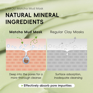 Masque de boue à l'extrait de matcha LAIKOU pour femmes, soin de la peau en marque privée pour le visage et le nez, produit de beauté pour la réparation de la peau et l'élimination de l'acné - Product Image 6