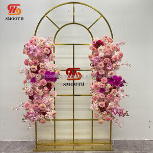 Camino de Mesa Floral para Boda, Color Rosa Intenso y Rosa, con Flores Colgantes en el Fondo, Precio de Mayoreo OEM - Product Image 2